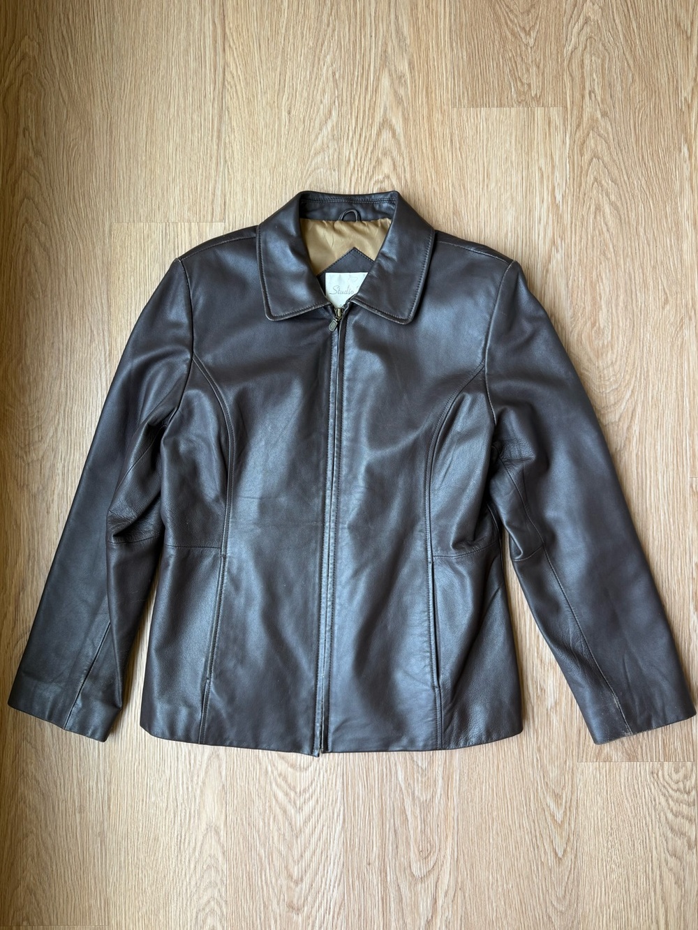 Vintage Studio Works Brown Genuine Leather Jacket Women’s M Y2K 90s
